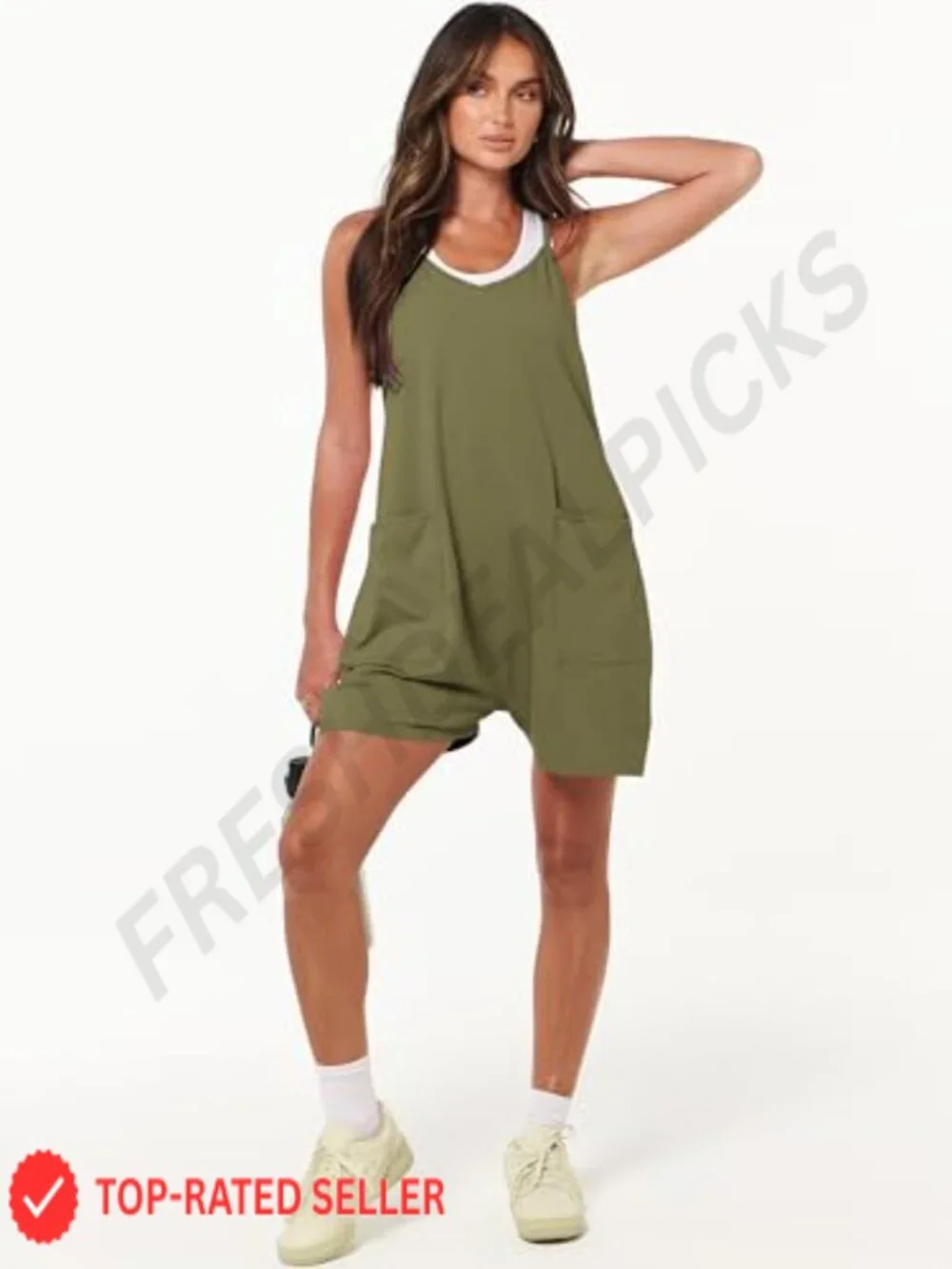 Women's Sleeveless Romper Summer Casual Jumpsuit Loose Fit